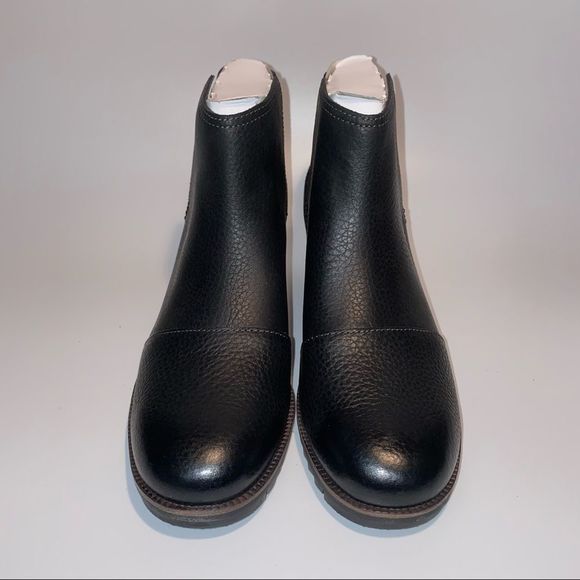 Sorel Cate Cut Out Ankle Boots Block Heel Black - Picture 2 of 5